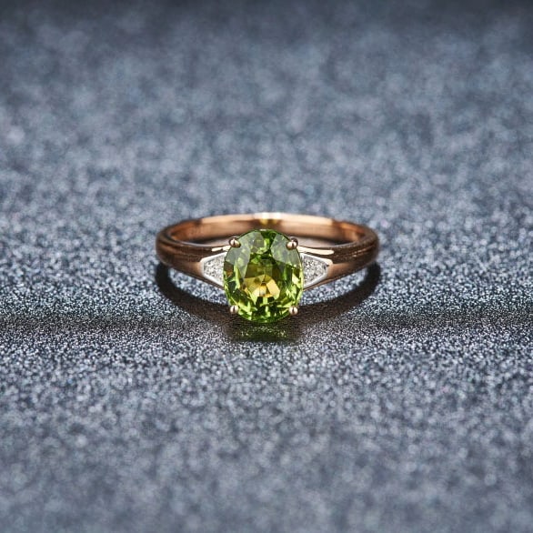 14k Gold 1.85 Ct Natural Tourmaline & Diamond Ring - 2