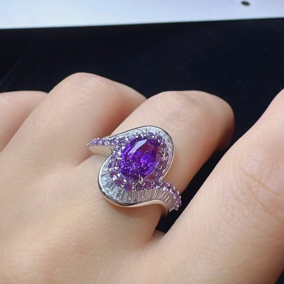14k Gold 2.67 Ctw Natural Sapphire & Diamond Ring - 4