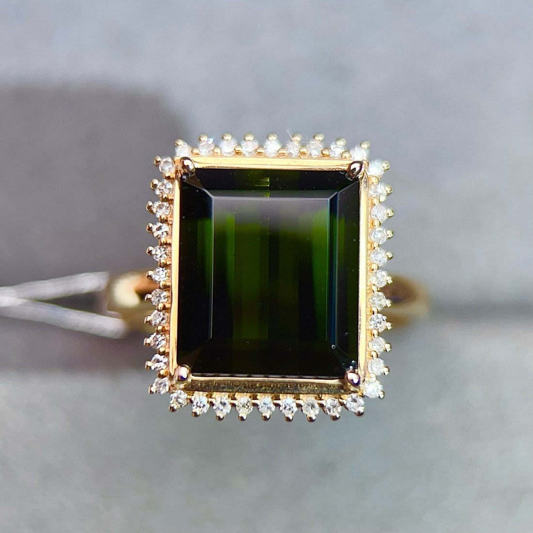 14k Gold 5.35 Ctw Natural Tourmaline & Diamond Ring - 2
