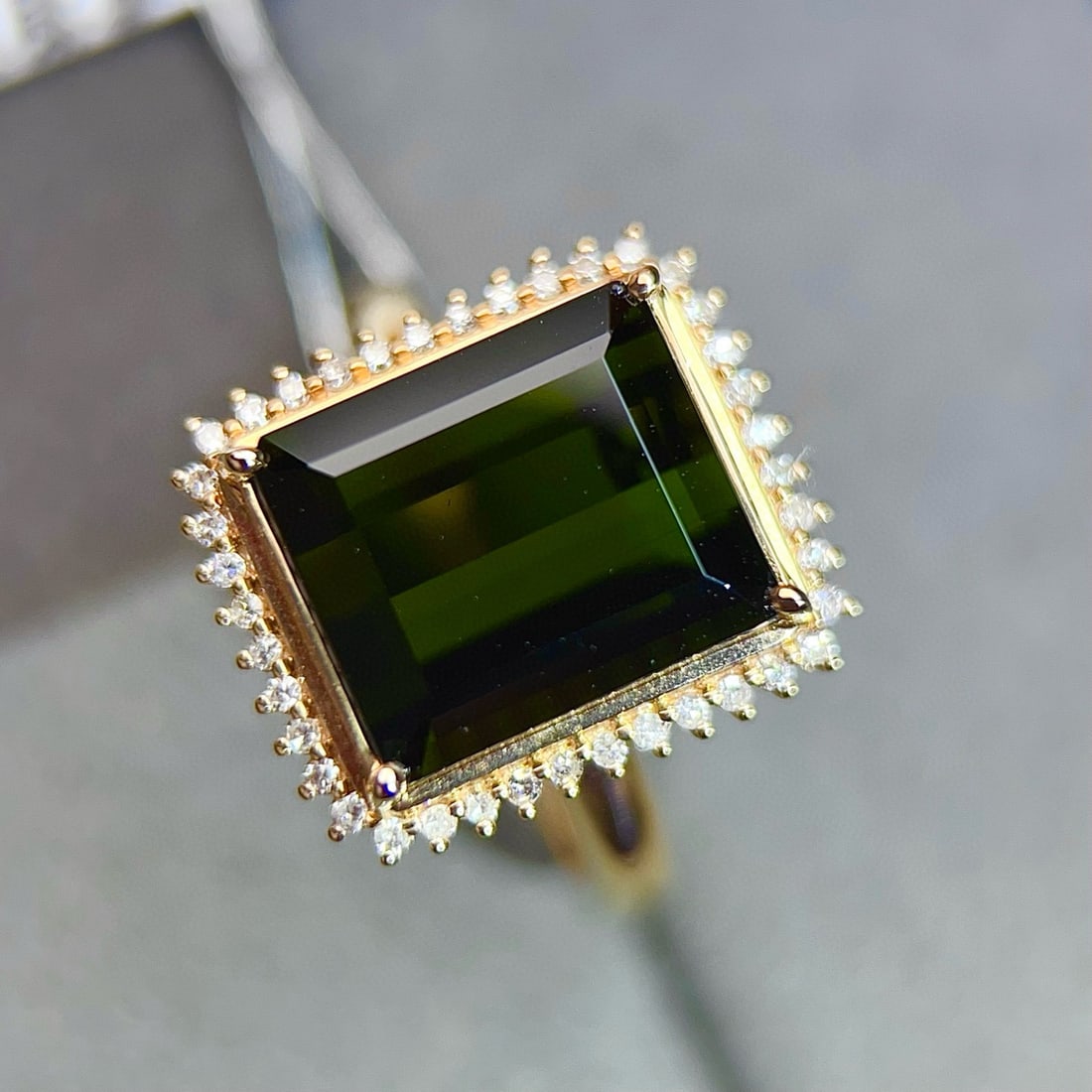 14k Gold 5.35 Ctw Natural Tourmaline & Diamond Ring - 3