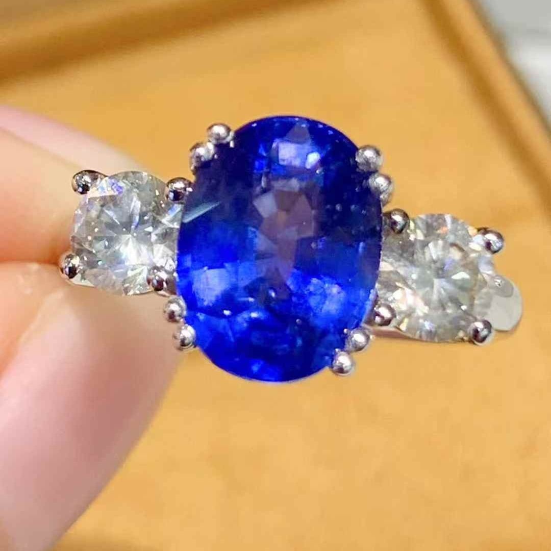 14k Gold 5.05 Ctw Natural Sapphire & Diamond Ring - 5