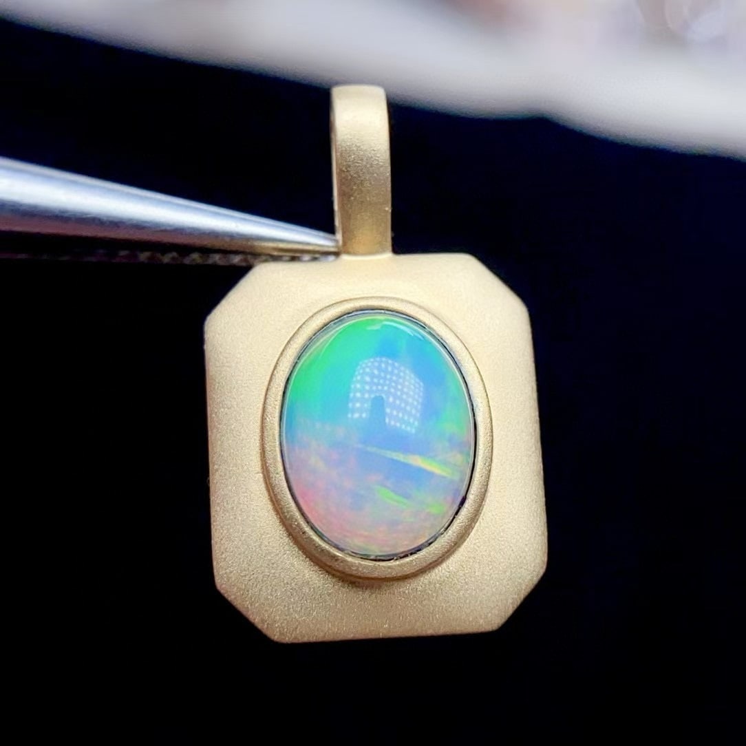 14k Gold 1.21 Ct Natural Opal Pendant( Without Chain ) - 2