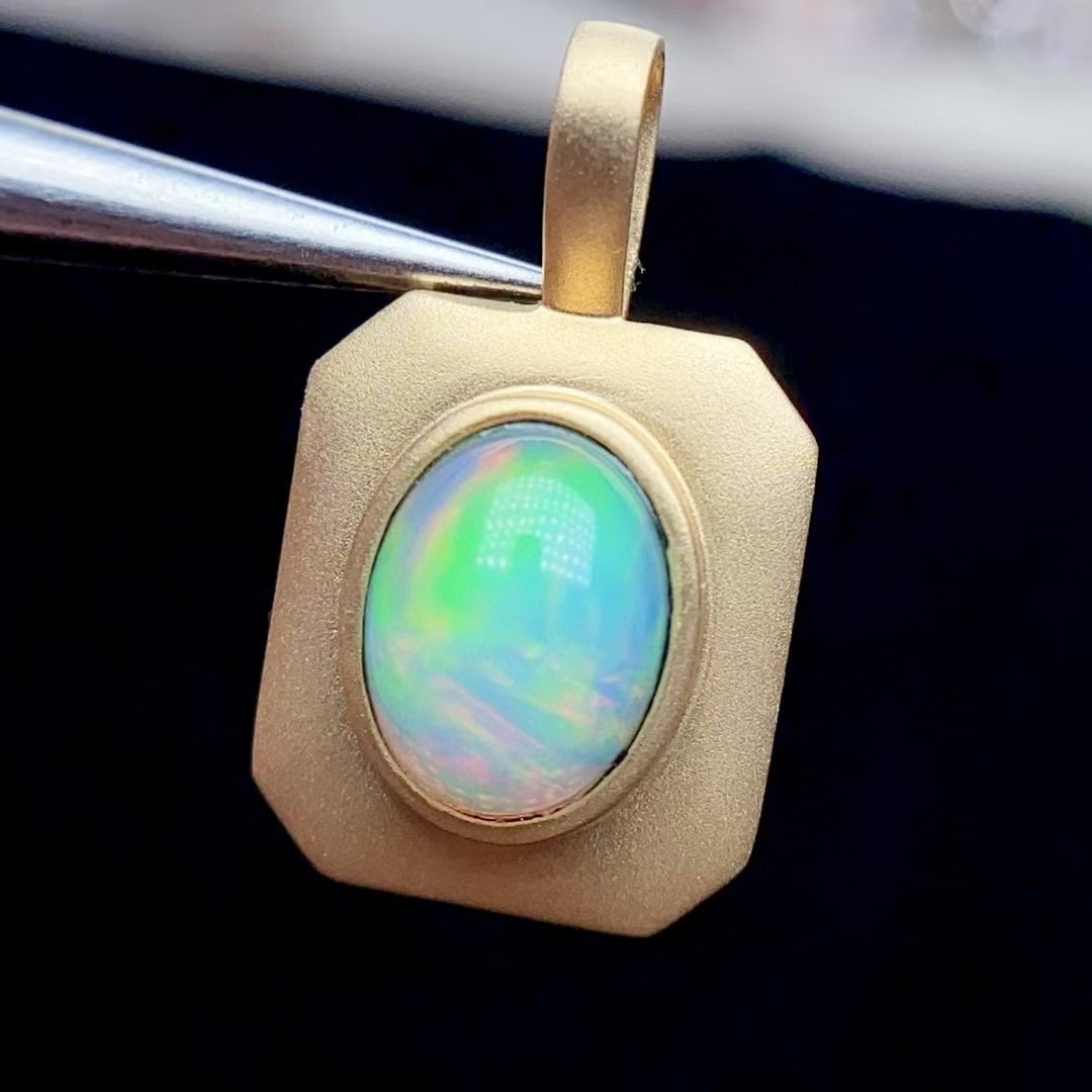 14k Gold 1.21 Ct Natural Opal Pendant( Without Chain ) - 4
