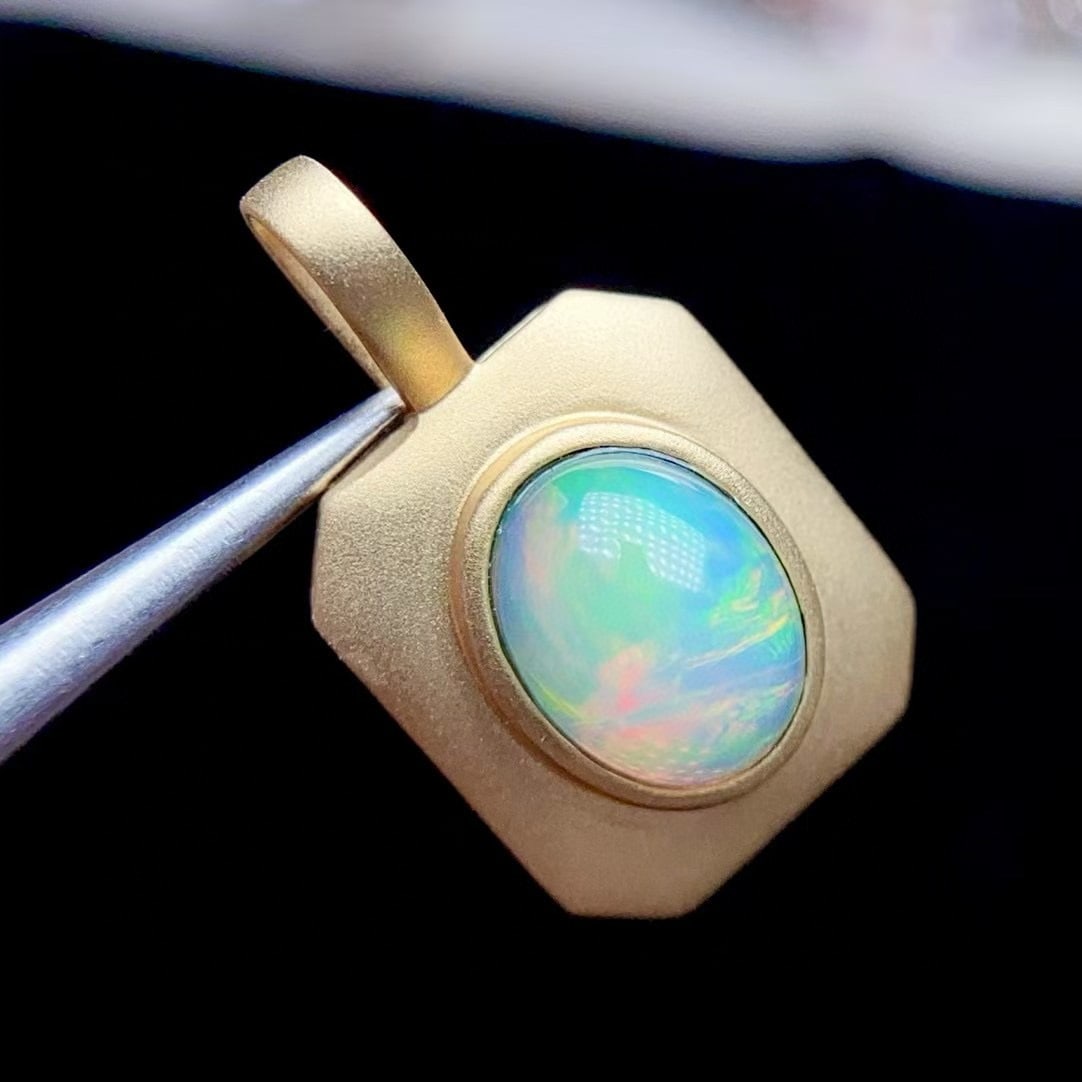 14k Gold 1.21 Ct Natural Opal Pendant( Without Chain ) - 5