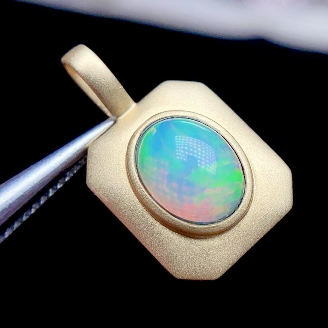 14k Gold 1.21 Ct Natural Opal Pendant( Without Chain ) - 6