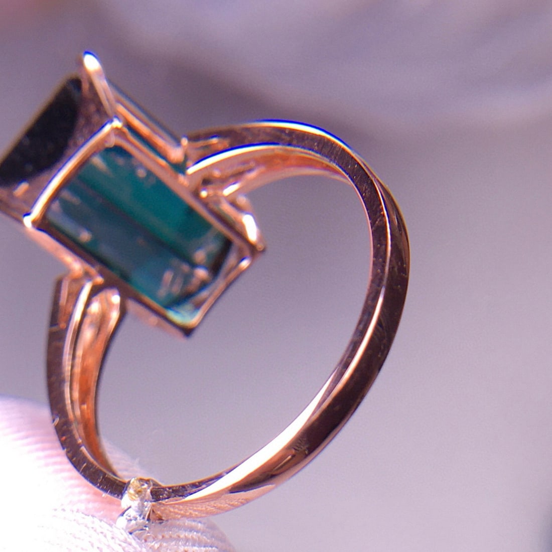14k Gold 7 Ct Natural Tourmaline & Diamond Ring - 6