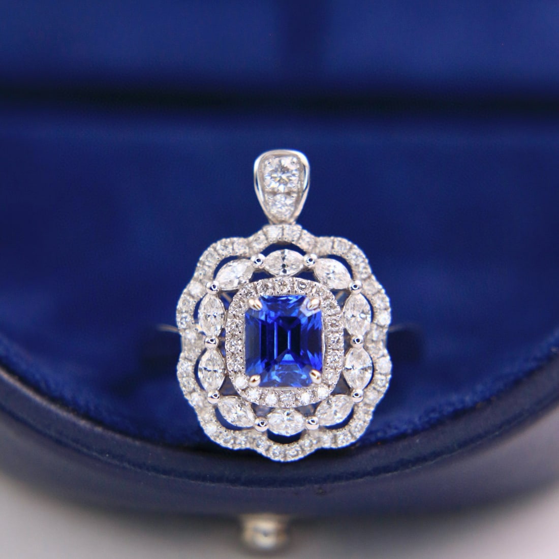 14k Gold 2.28 Ctw Natural Sapphire & Diamond Ring/pendant( Without Chain ) - 5