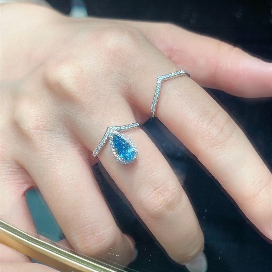 14k Gold 1.38 Ctw Natural Aquamarine & Diamond Ring - 5