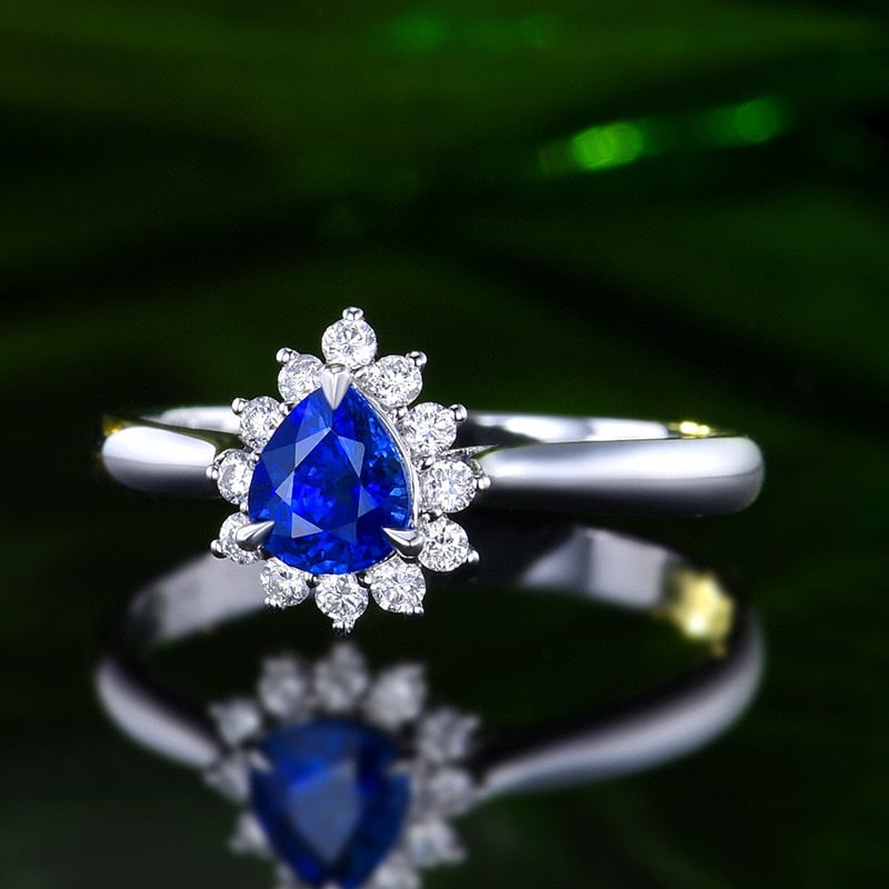 14k Gold 0.85 Ctw Natural Sapphire & Diamond Ring - 2