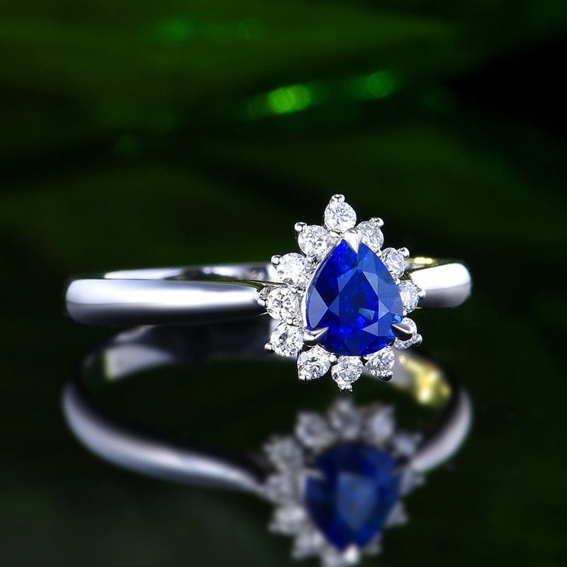 14k Gold 0.85 Ctw Natural Sapphire & Diamond Ring - 3