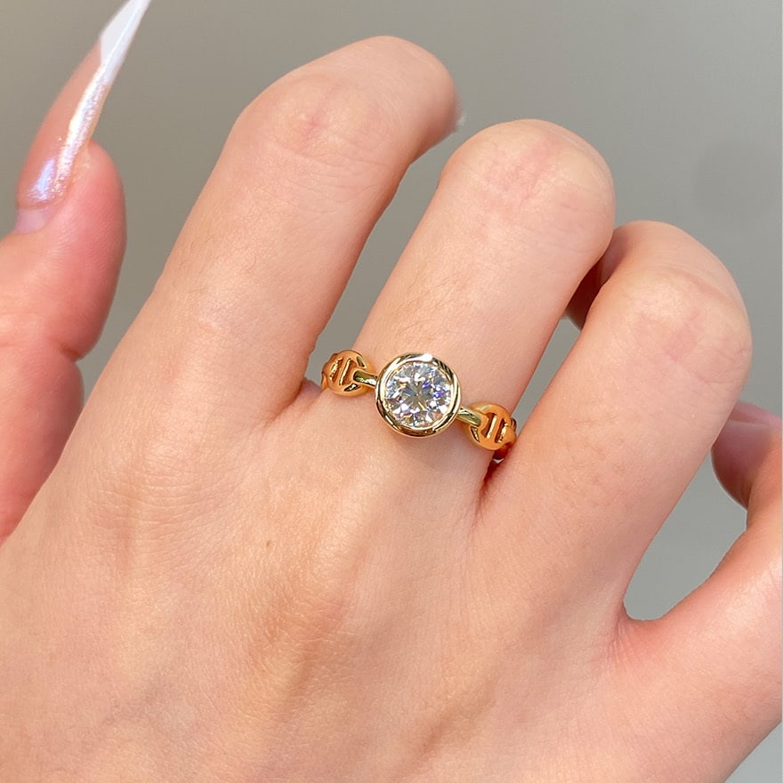 14k Gold 1 Ct Natural H Diamond Ring - 4