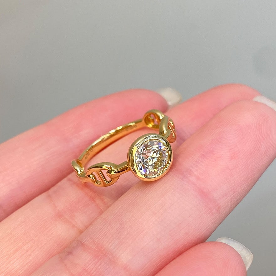 14k Gold 1 Ct Natural H Diamond Ring - 5