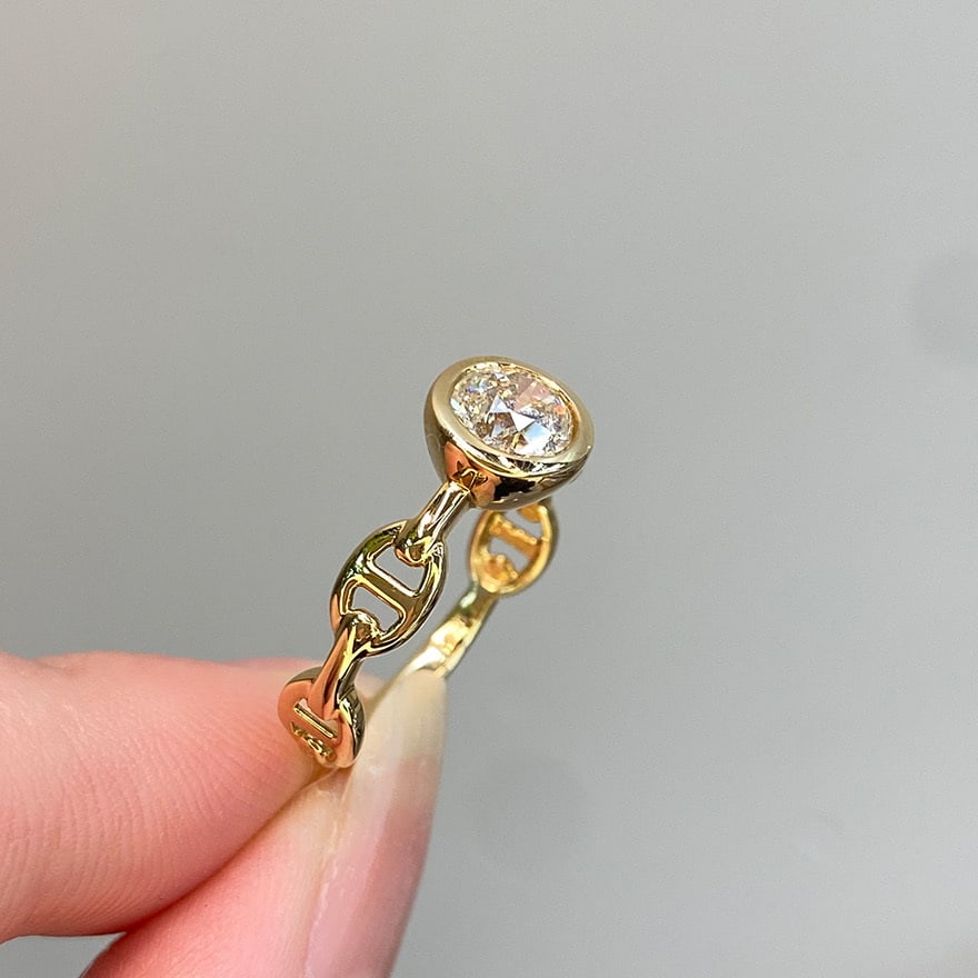 14k Gold 1 Ct Natural H Diamond Ring - 7
