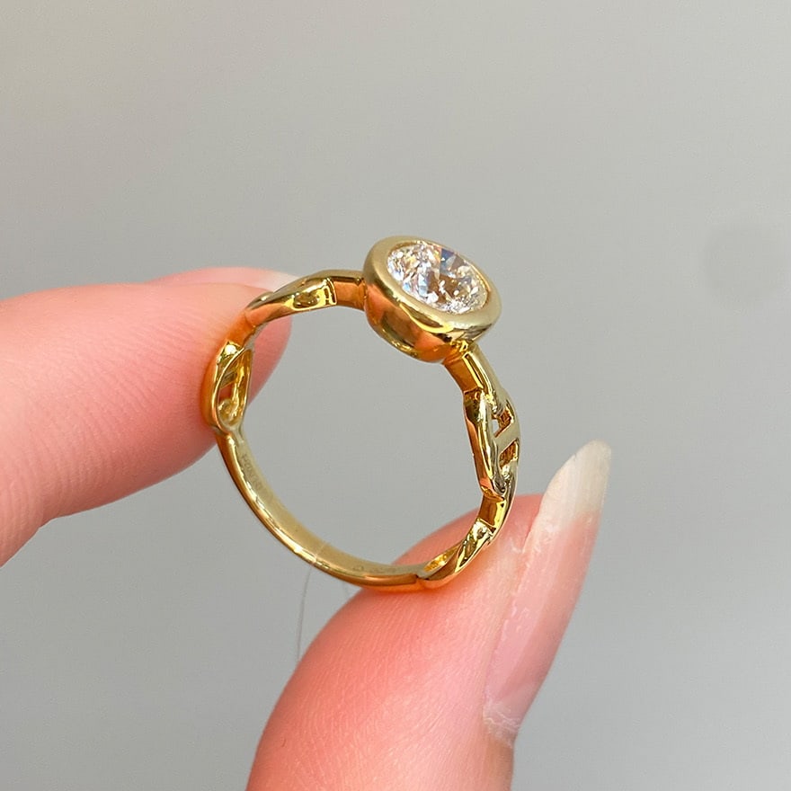 14k Gold 1 Ct Natural H Diamond Ring - 8
