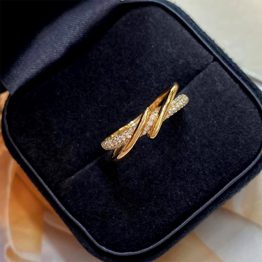 14k Gold 0.25 Ct Natural H Diamond Ring - 4