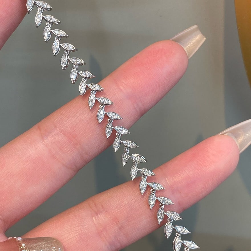 14k Gold 0.75 Ct Natural H Diamond Bracelet - 6