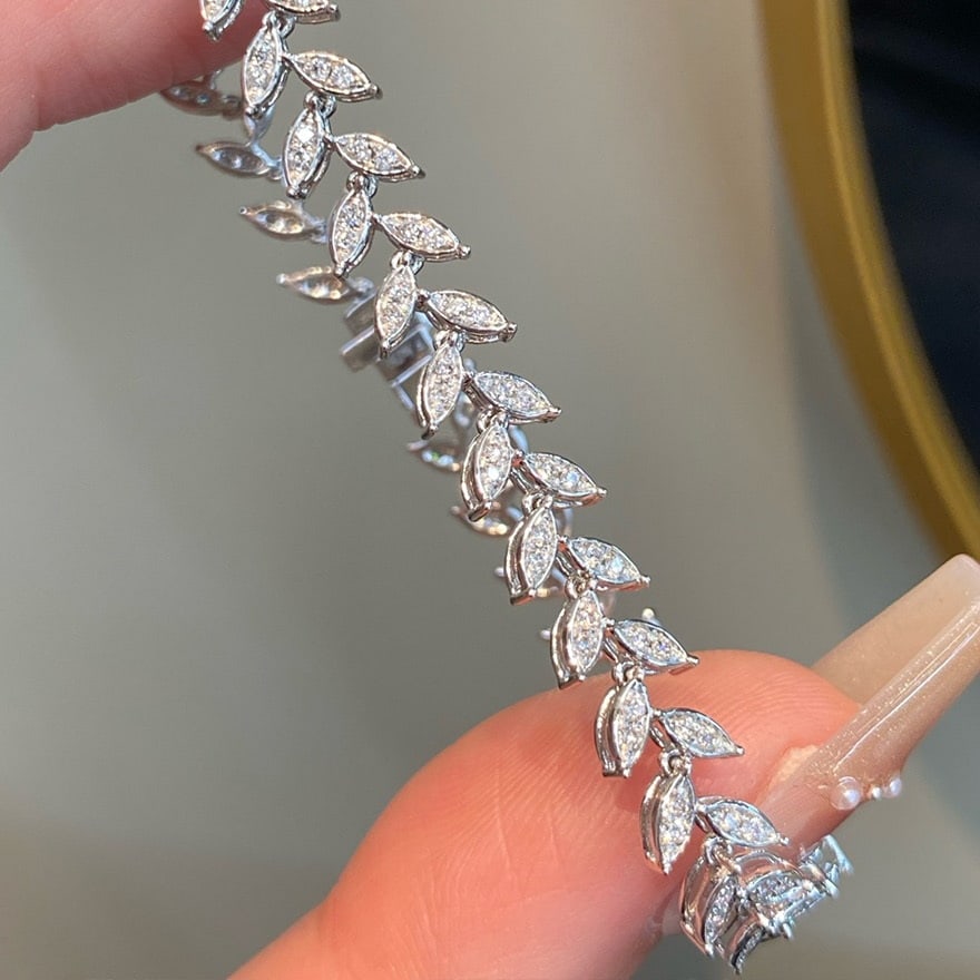 14k Gold 0.75 Ct Natural H Diamond Bracelet - 7