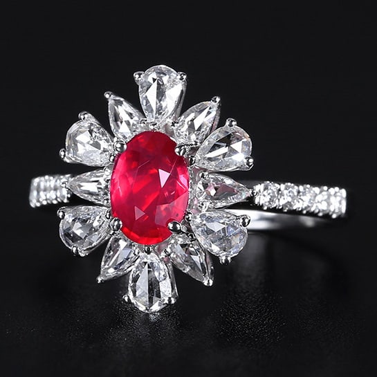 14k Gold 1.01 Ct Natural Ruby & Diamond Ring - 2