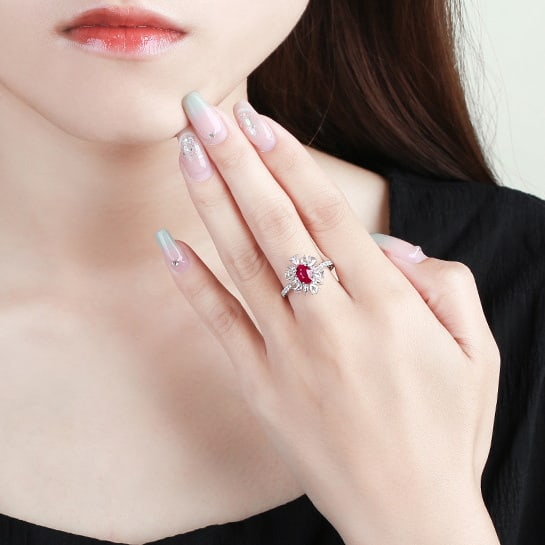 14k Gold 1.01 Ct Natural Ruby & Diamond Ring - 6