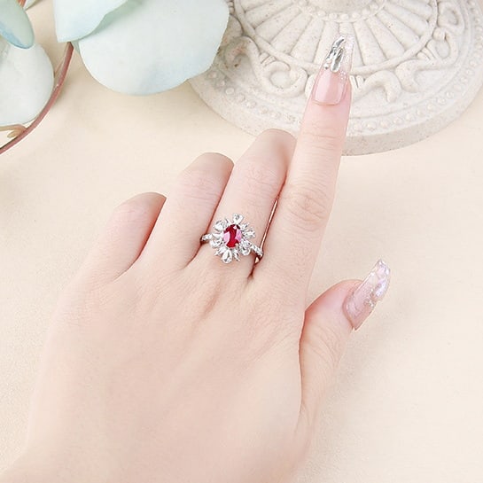 14k Gold 1.01 Ct Natural Ruby & Diamond Ring - 8