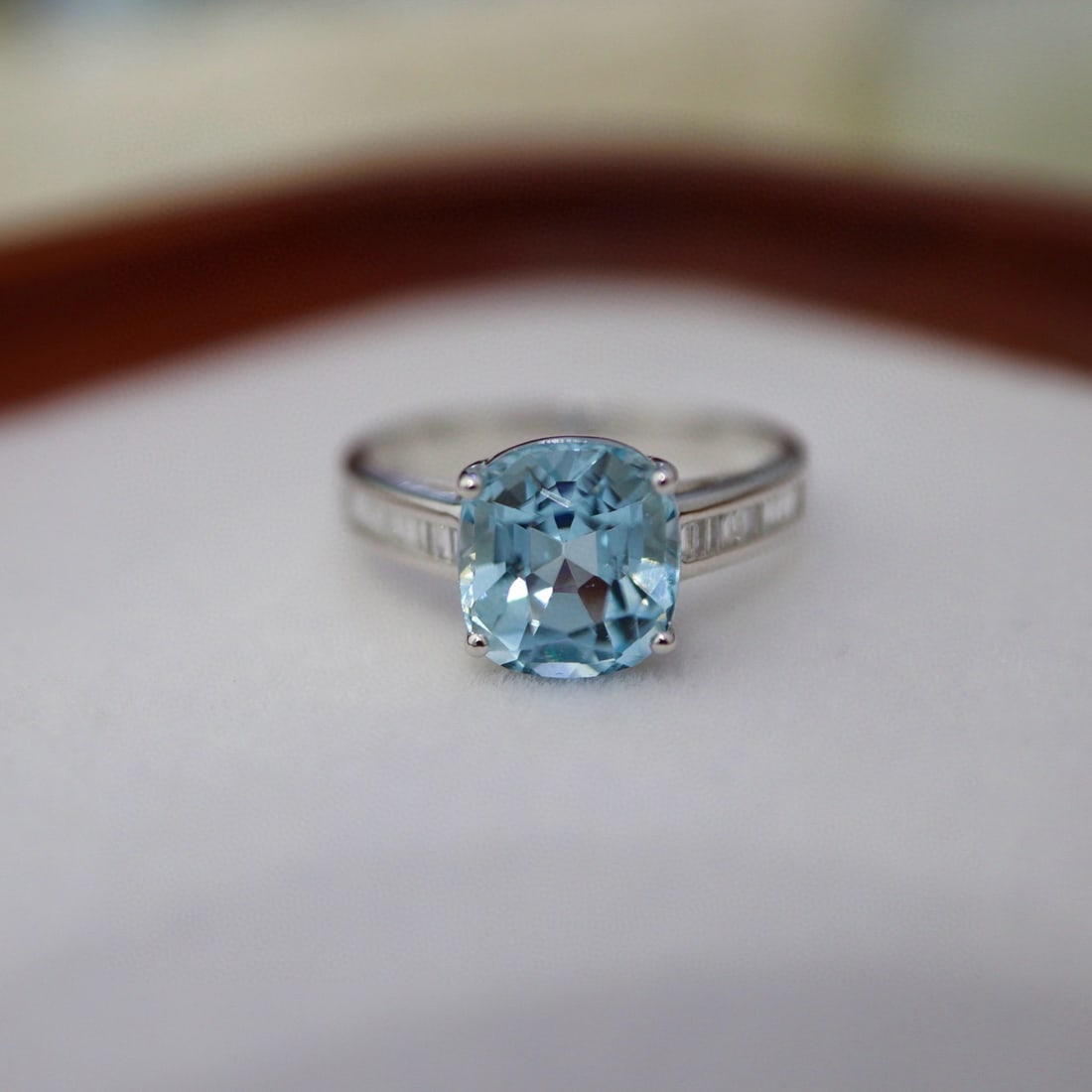 14k Gold 2.76 Ctw Natural Aquamarine & Diamond Ring - 7