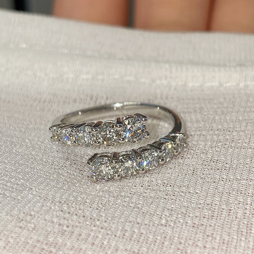 14k Gold 1.08 Ct Natural H Diamond Ring - 5