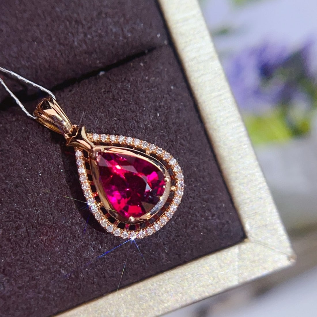 14k Gold 2.85 Ctw Natural Tourmaline & Diamond Jewelry Set - 4