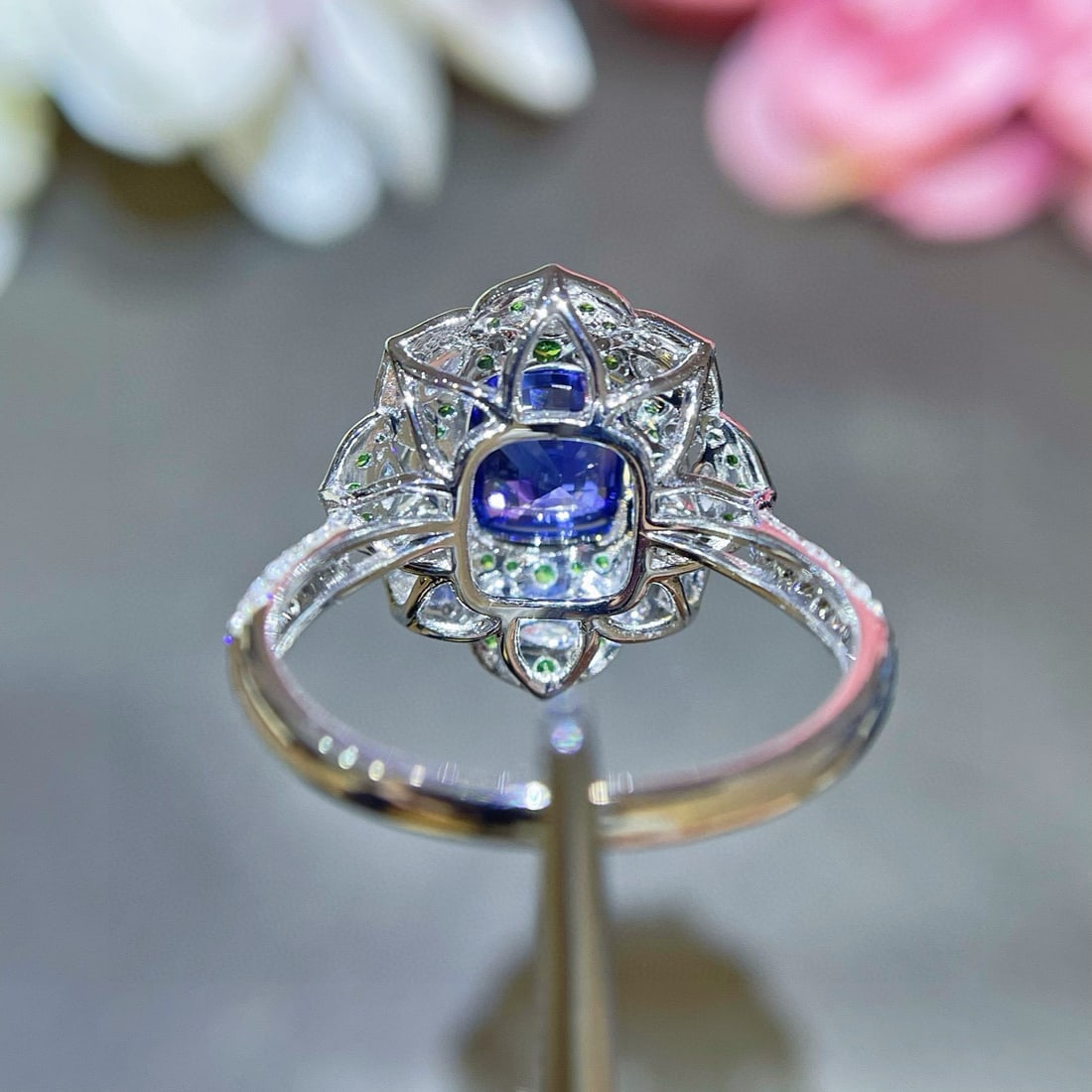 14k Gold 3.11 Ctw Natural Sapphire & Diamond Ring - 5