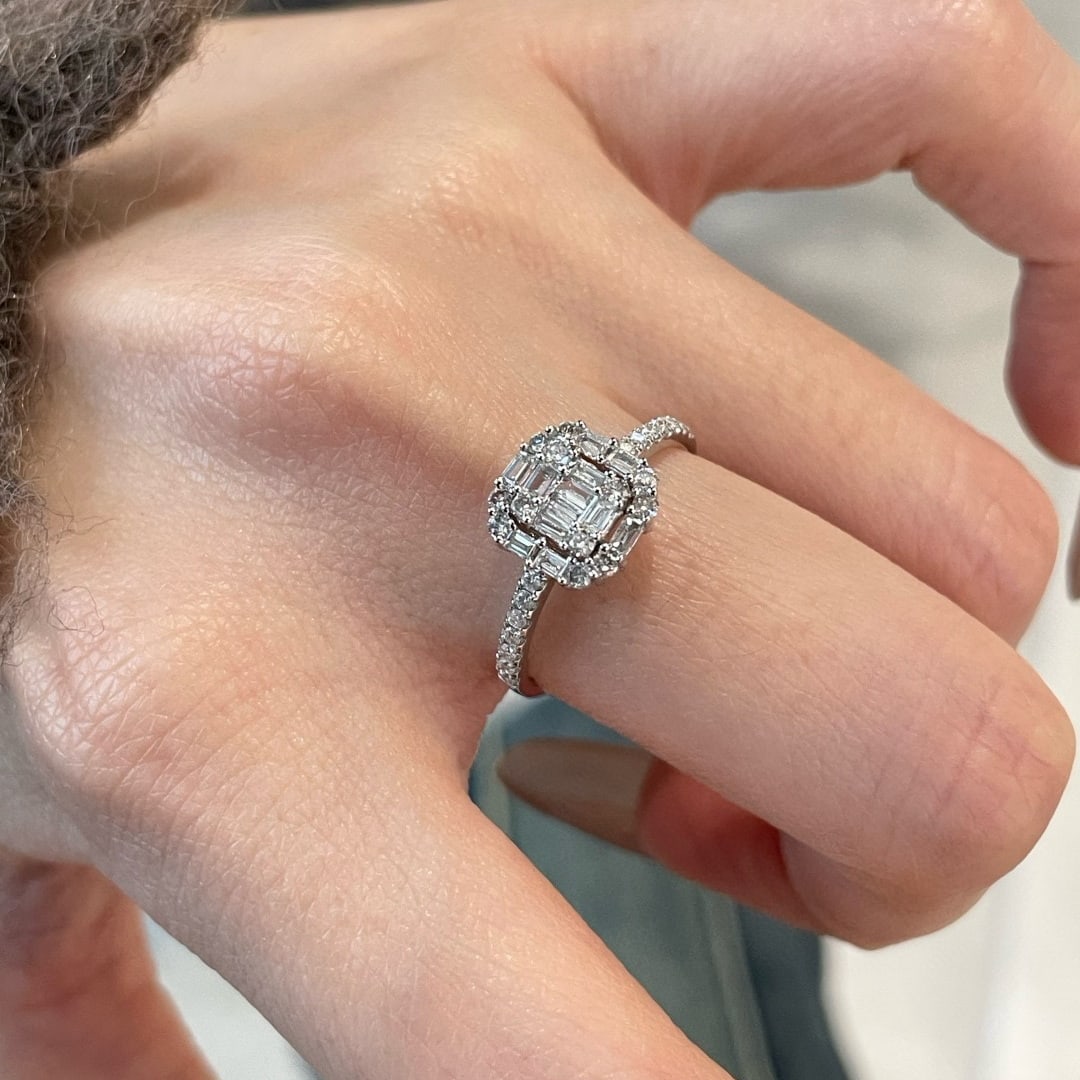 14k Gold 0.50 Ct Natural H Diamond Ring - 2