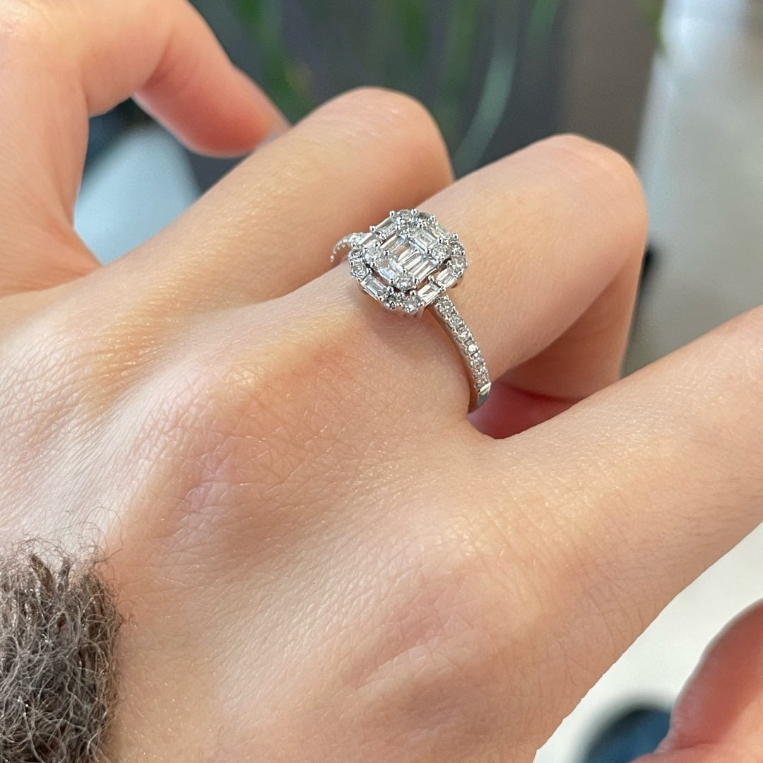 14k Gold 0.50 Ct Natural H Diamond Ring - 3
