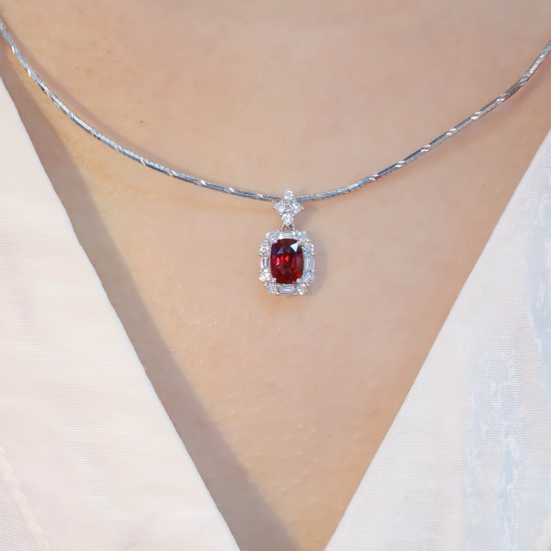 14k Gold 1.52 Ctw Natural Ruby & Diamond Pendant( Without Chain ) - 5