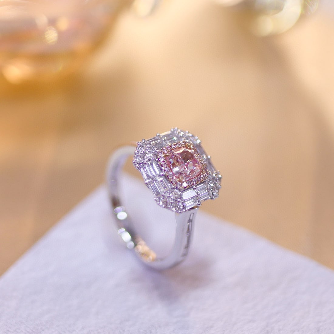 Gia Certified 14k Gold 1.70 Ctw Natural Pink Diamond & Diamond Ring/pendant( Without Chain ) - 3