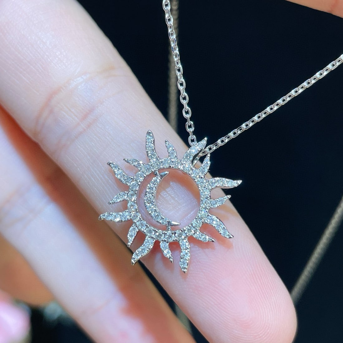 14k Gold 0.45 Ct Natural H Diamond Necklace - 2