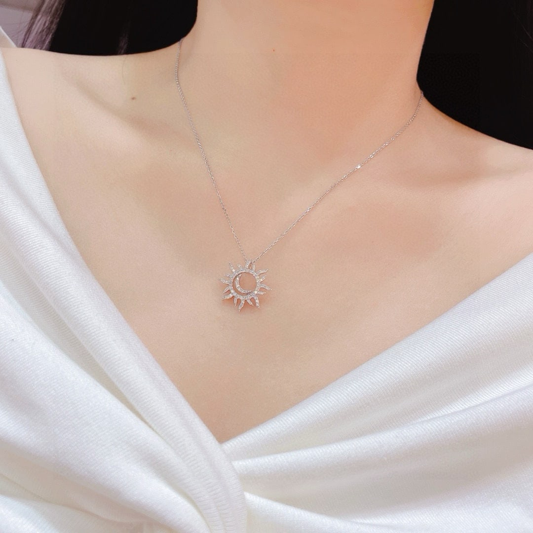 14k Gold 0.45 Ct Natural H Diamond Necklace - 6