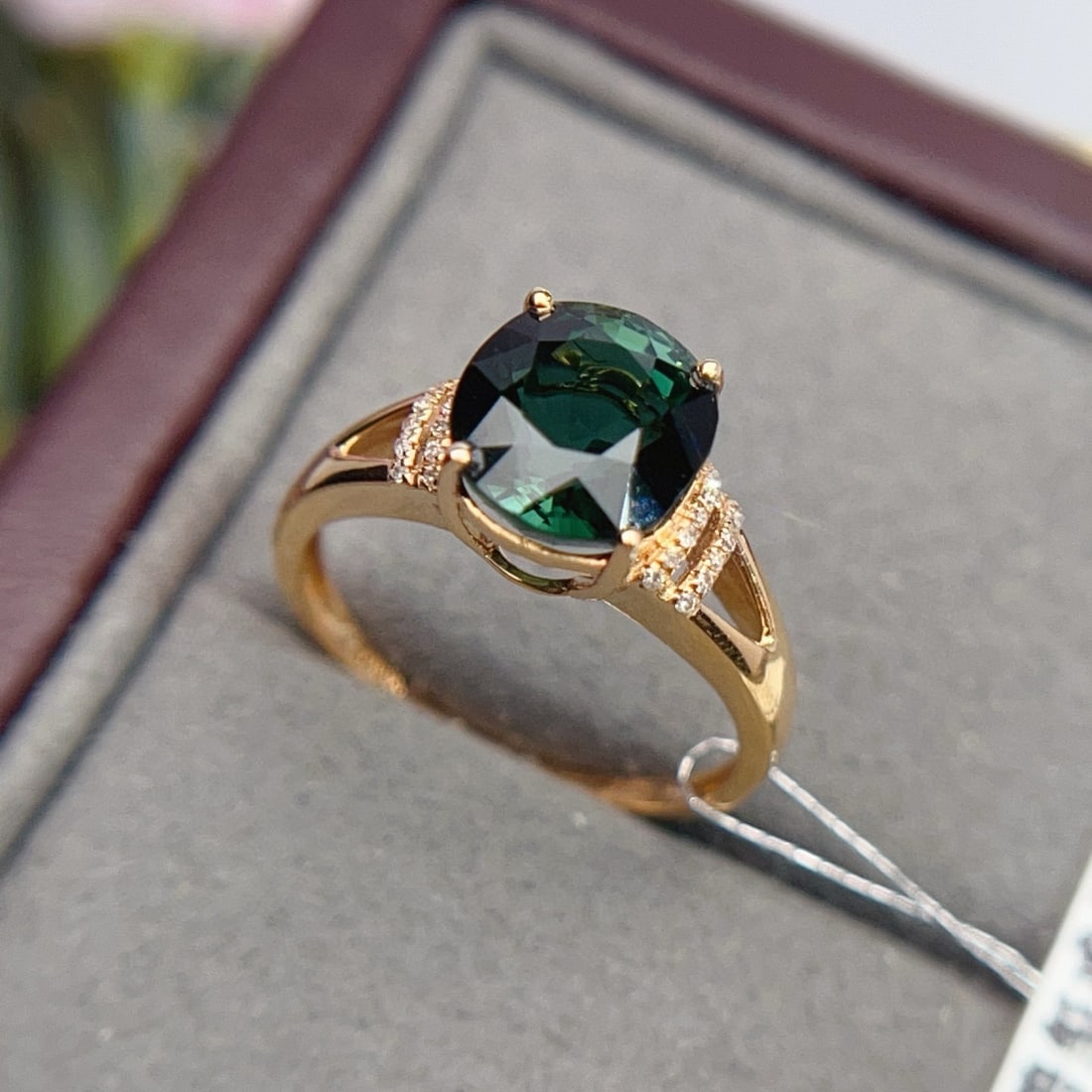 14k Gold 3.43 Ctw Natural Tourmaline & Diamond Ring - 2
