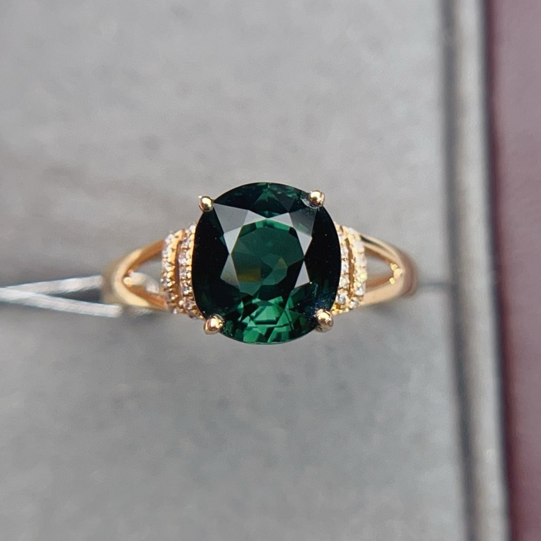 14k Gold 3.43 Ctw Natural Tourmaline & Diamond Ring - 6