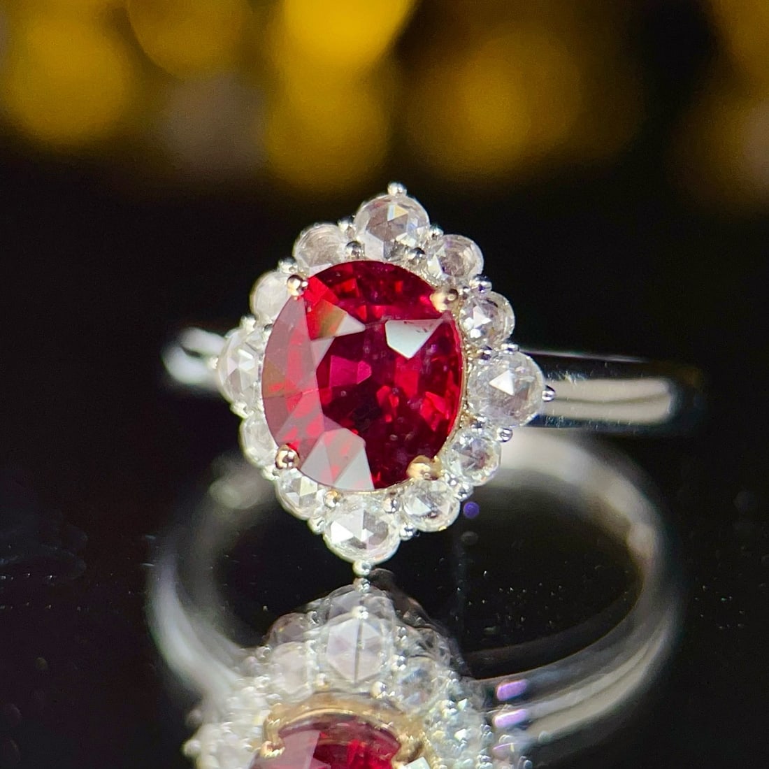 14k Gold 1.6 Ct Natural Tourmaline & Sapphire Ring - 4