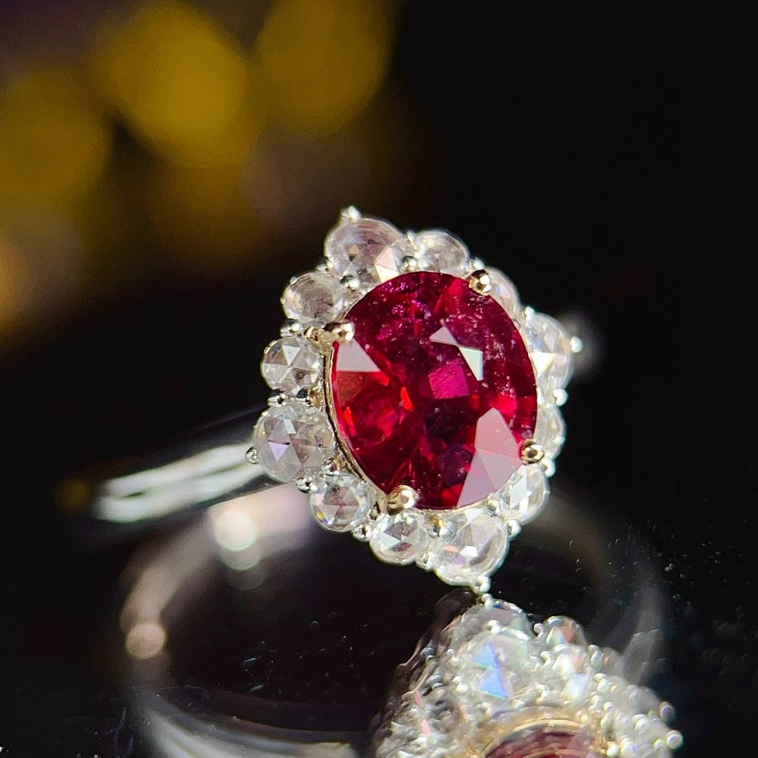 14k Gold 1.6 Ct Natural Tourmaline & Sapphire Ring - 5