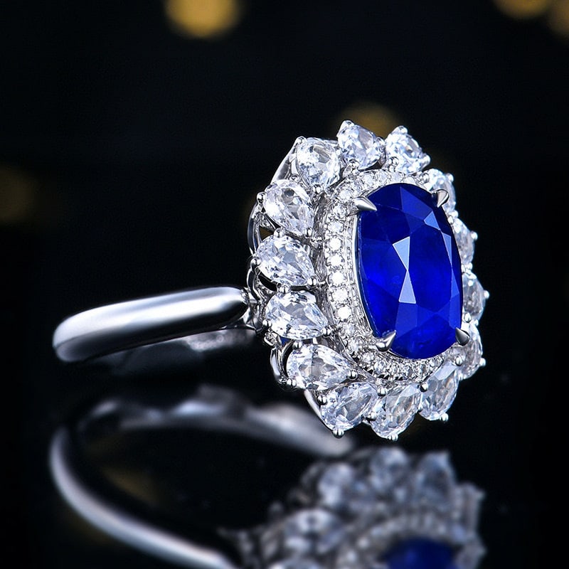 14k Gold 2.89 Ctw Natural Sapphire & Diamond Ring - 3