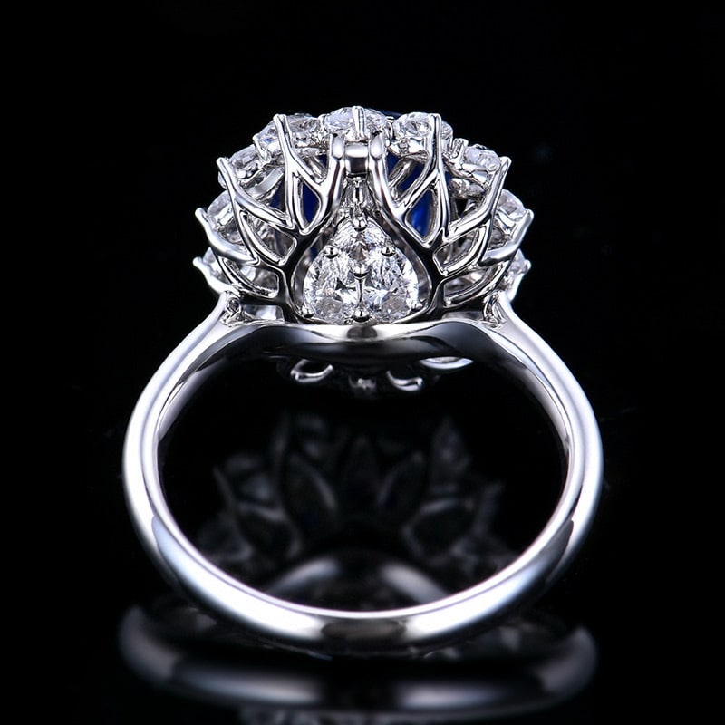 14k Gold 2.89 Ctw Natural Sapphire & Diamond Ring - 6