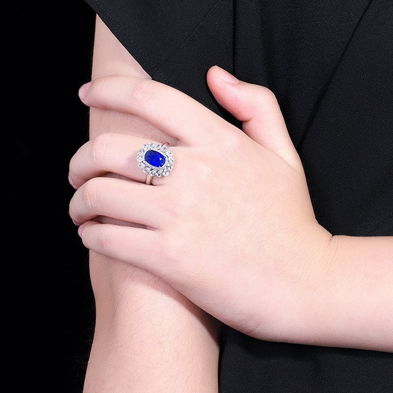 14k Gold 2.89 Ctw Natural Sapphire & Diamond Ring - 8