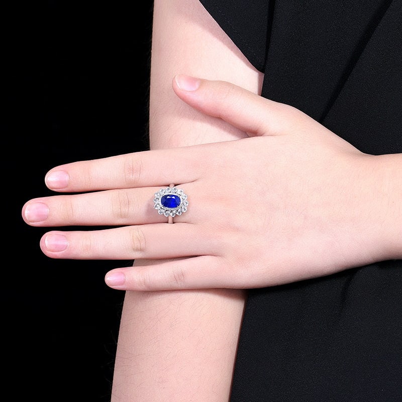 14k Gold 2.89 Ctw Natural Sapphire & Diamond Ring - 9