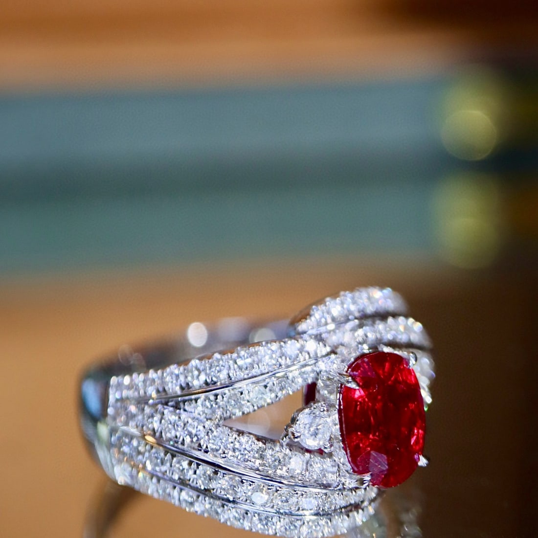 14k Gold 1.64 Ctw Vivid Red Natural Ruby & Diamond Ring - 2