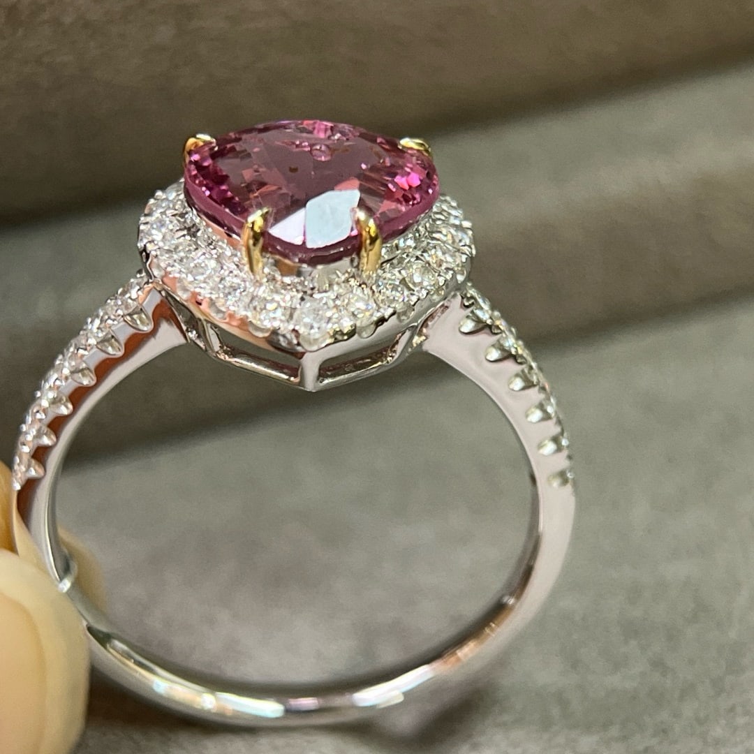 14k Gold 2.65 Ctw Natural Spinel & Diamond Ring - 4