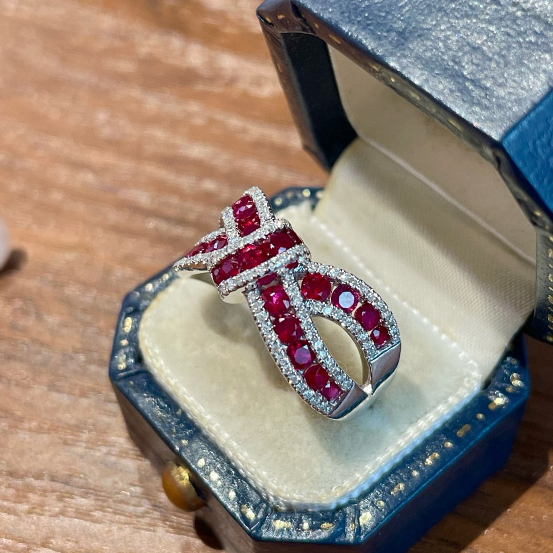 14k Gold 1.25 Ct Natural Ruby & Diamond Ring - 2