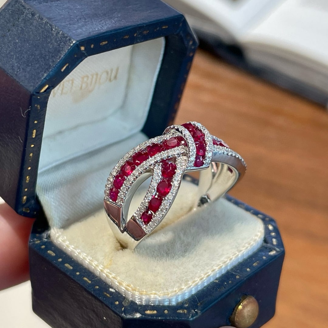 14k Gold 1.25 Ct Natural Ruby & Diamond Ring - 3