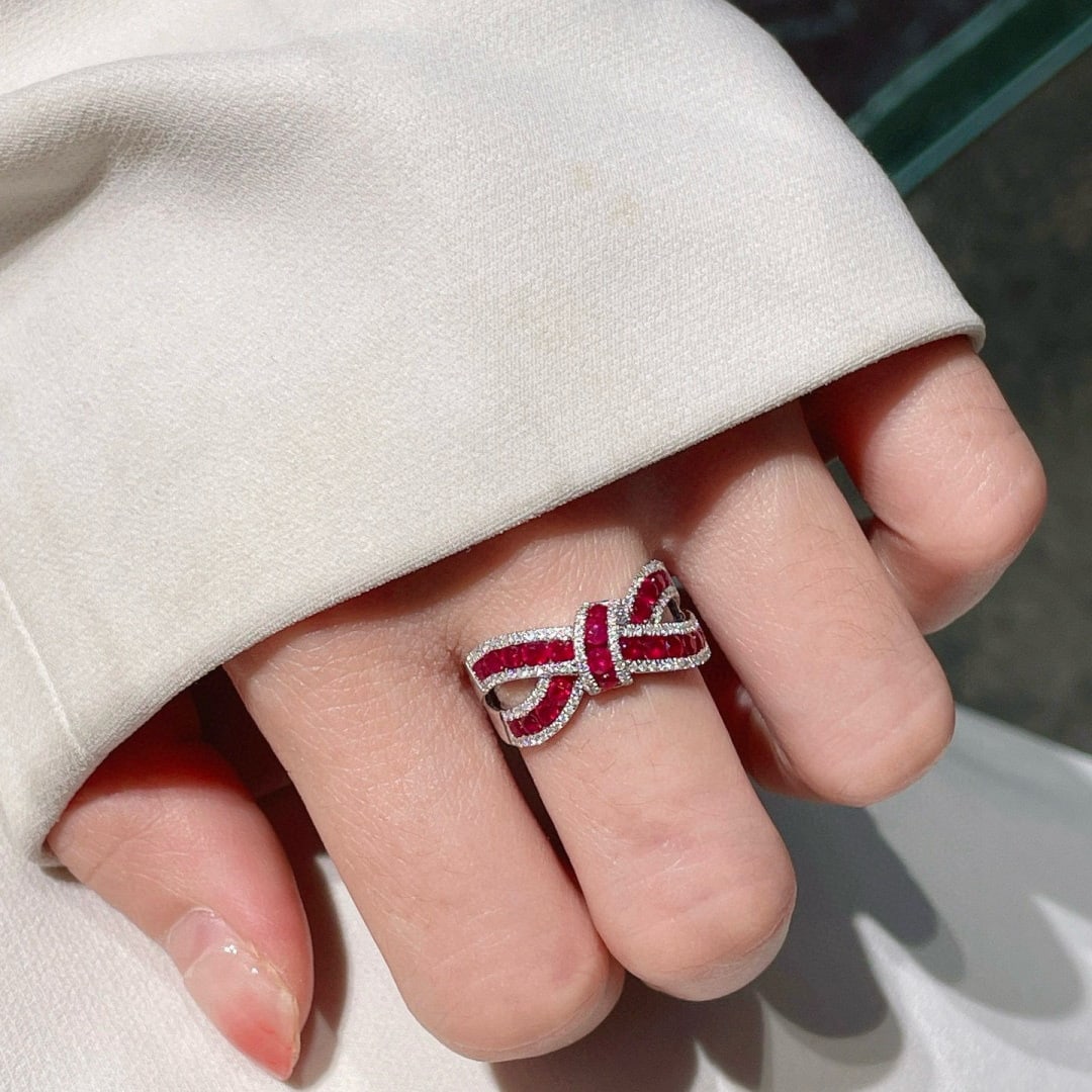 14k Gold 1.25 Ct Natural Ruby & Diamond Ring - 4