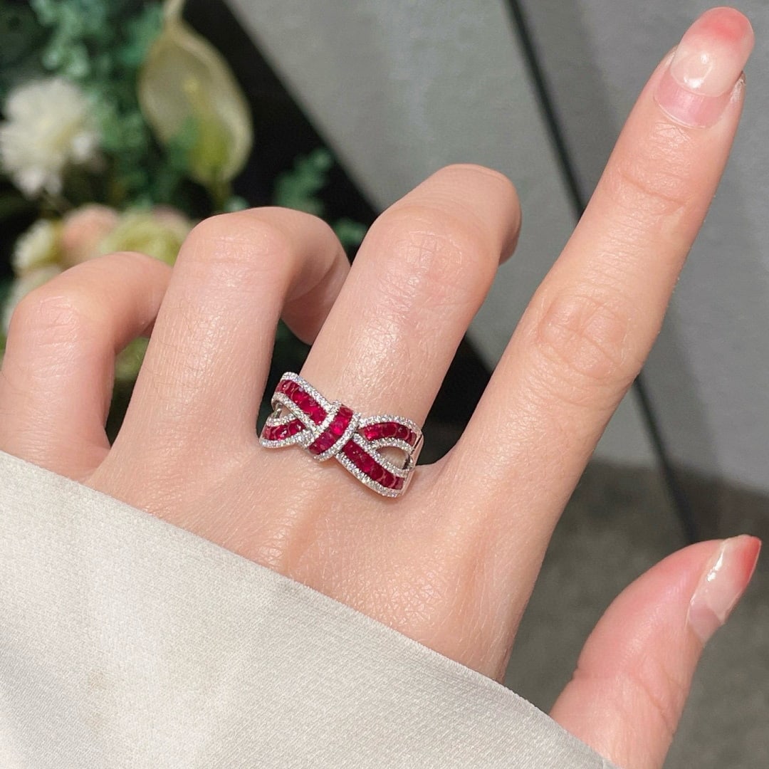 14k Gold 1.25 Ct Natural Ruby & Diamond Ring - 5