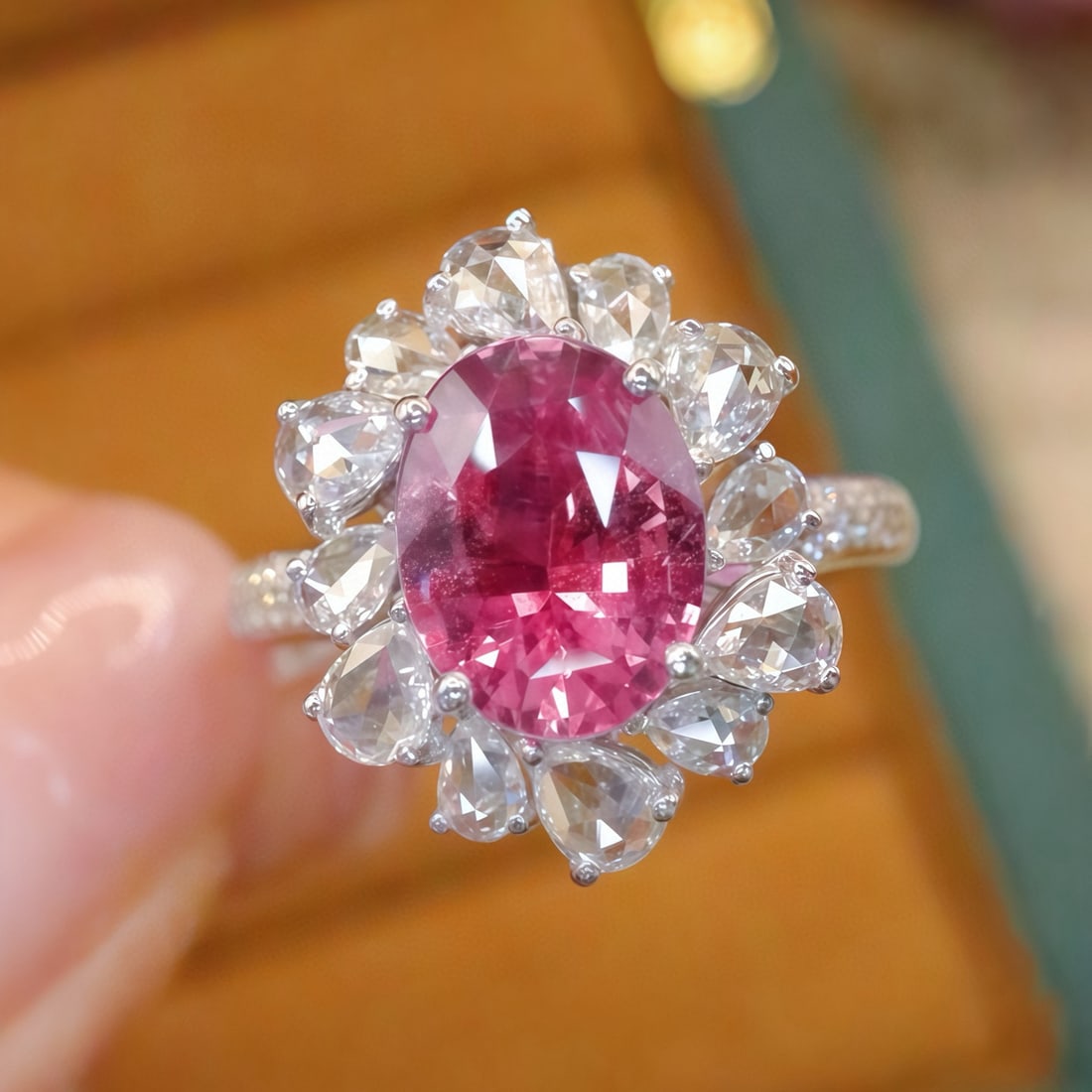 14k Gold 3.00 Ctw Natural Sapphire & Diamond Ring/pendant( Without Chain ): Ref:231070362 // gold content:14k gold // ring size:7. 25us // // main gemstone:sapphire // shape:oval // carat weight:2. 06ct // color:pink // treatment:natural // // adjacent gemstone 2 : diamond