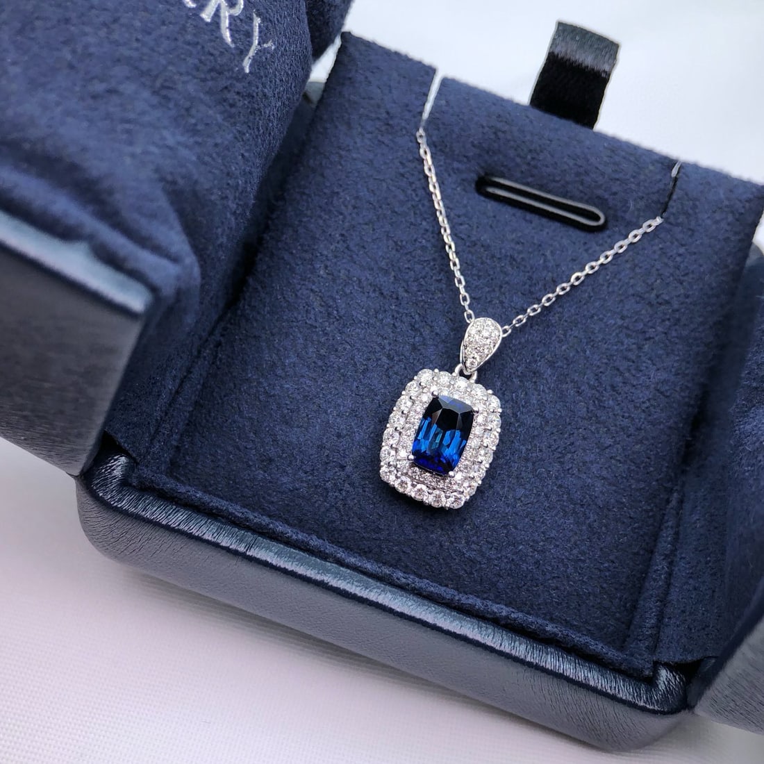 14k Gold 1.97 Ctw Natural Sapphire & Diamond Pendant( Without Chain ) - 3